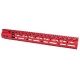 Guntec USA Ultra Lightweight Thin M-Lok Free Floating Handguard w/Monolithic Top Rail, 15in, Red, GT-15MLK-RED
