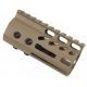 Guntec USA Ultra Lightweight Thin M-Lok Free Floating Handguard w/Monolithic Top Rail, 4in, Cerakote Flat Dark Earth, GT-4MLK-FDE