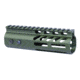 Guntec USA 6 Ultra Lightweight Thin M-LOK Free Floating Handguard w/ Monolithic Top Rail, Anodized Green, GT-6MLK-GREEN
