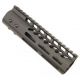 Guntec USA Ultra Lightweight Thin M-Lok Free Floating Handguard w/Monolithic Top Rail, 7in, Black, GT-7MLK