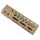 Guntec USA Ultra Lightweight Thin M-Lok Free Floating Handguard w/Monolithic Top Rail, 7in, Flat Dark Earth, GT-7MLK-FDE