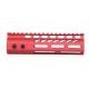 Guntec USA Ultra Lightweight Thin M-Lok Free Floating Handguard w/Monolithic Top Rail, 7in, Red, GT-7MLK-RED