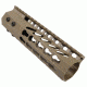 GUNTEC USA 7in Ultra Slimline Octagonal 5 Sided Key Mod Free Floating Handguard w/Monolithic Top Rail,Flat Dark Earth GT-7JKO-FDE