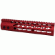 GUNTEC USA 9in Ultra Lightweight Thin Key Mod Free Floating Handguard with Monolithic Top Rail, Red GT-9JK-RED
