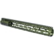 Guntec USA Air Lite M-LOK System Free Floating Handguard With Monolithic Top Rail, 15in, Anodized Green, GT-15MLK-AL-308-GREEN
