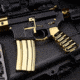 Guntec USA AR-15 5.56mm 30 Round Rifle Magazine w/Anti-Tilt Follower, Gold Plated, MAG30-GP-30RD