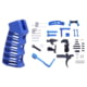 Guntec USA AR-15 Enhanced Lower Parts Kit w/ Upgrades &amp; Skeletonized Aluminum Pistol Grip, Anodized Blue, LPK-ENH-ULSPG-BLUE