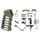 Guntec USA AR-15 Enhanced Lower Parts Kit w/ Upgrades &amp; Skeletonized Aluminum Pistol Grip, Anodized Green, LPK-ENH-ULSPG-GREEN