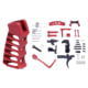 Guntec USA AR-15 Enhanced Lower Parts Kit w/ Upgrades &amp; Skeletonized Aluminum Pistol Grip, Anodized Red, LPK-ENH-ULSPG-RED