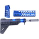 Guntec USA AR-15 Honeycomb Pistol Furniture Set w/Brace, 7 in, Anodized Blue, AR-HCP-SET-PB-BLUE