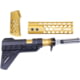 Guntec USA AR-15 Honeycomb Pistol Furniture Set w/Brace, 7 in, Anodized Gold, AR-HCP-SET-PB-GOLD