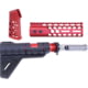 Guntec USA AR-15 Honeycomb Pistol Furniture Set w/Brace, 7 in, Anodized Red, AR-HCP-SET-PB-RED
