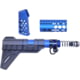 Guntec USA AR-15 Micro Honeycomb Pistol Furniture Set w/Brace, Anodized Blue, MICRO-HCP-SET-PB-BLUE