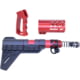 Guntec USA AR-15 Micro Pistol Furniture Set w/Brace, Anodized Red, MICRO-P-SET-PB-RED