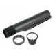 Guntec USA AR-15 Mil-Spec Buffer Tube w/End Plate and Castle Nut, Black, MILSPECTUBE