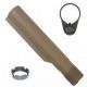 Guntec USA AR-15 Mil-Spec Buffer Tube w/End Plate and Castle Nut, Flat Dark Earth, MILSPECTUBE-FDE