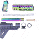 Guntec USA AR-15 Pistol Furniture Set W/Micro Breach Pistol Brace Rainbow PVD Coated, Gloss Rainbow PVD, AR-PISTOL-SET-MLK-PB-RPVD