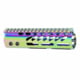 Guntec USA AR-15 Ultra Lightweight Thin M-LOK Free Floating Handguard w/ Monolithic Top Rail, 7in, Rainbow PVD, GT-7MLK-RPVD