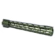 Guntec USA AR-308 15 AIR-LOK Series M-LOK Compression Free Floating Handguard With Monolithic Top Rail Gen 2, Anodized Green, GT-15ALC-G2-308-GREEN