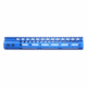 Guntec USA Ultra Lightweight Thin M-LOK System Free Floating Handguard w/Monolithic Top Rail, 12in, Blue, GT-12MLK-BLUE