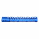 Guntec USA Ultra Lightweight Thin M-LOK System Free Floating Handguard w/Monolithic Top Rail, 12in, Blue, GT-12MLK-BLUE