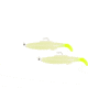 H&amp;H ICMDR-50 Cocahoe Minnow Double Rig, 3", 1/4 oz, Glow Chartreuse Tail, 10/Pack, ICMDR-50
