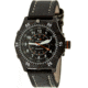 H3 Tactical H3.302271.11 Commander Mens Watch - Black Dial, Black Case, Black Leather Band - Quartz