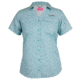 Habit Short Sleeve River Shirt - Womens, Turquoise Check, Small, TS1452-7A1-WS