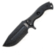 Halfbreed Blades Large Bush Knife, 5.75 black Teflon coated K110 tool steel modified, Black linen micarta handle, LBK-01 BLK