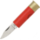 Hallmark Shotgun Shell Knife Folding Knife, 1.75in Satin SS Blade, Red Plastic Handle, Shotgun Shell Casing Handle, HM0181R