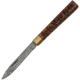 Hand Made Knives Doctors Knife Clover, Damascus steel spear blade, Clover wood handle with flower artwork, HM-0007