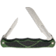 Havalon Hydra Linerlock Folding Knife, Satin SS Blade, Green Aluminum Handle, Thumb Stud, Pocket Clip, Black Rubber Handle Inserts, XTI-HYDHGBS