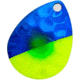 Hawken Outdoors Simon 3.5 Colorado Spinner Blade, Hammered, Slash Blue/Chartreuse Dot, Silver, 2 Pieces, SSBH35009