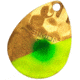 Hawken Outdoors Simon 3.5 Colorado Spinner Blade, Hammered, Slash Chartreuse Green Dot, Gold Blade, 2 Pieces, SSBH35008