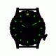 Hazard 4 Heavy Water Diver, 50mm Titanium GMT Watch with Tritium, Black Dial, White Texts, Green/Yellow Tritium, HWD-TI-G-Y-KW-GGYG