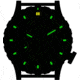Hazard 4 HeavyWater Diver Titanium Tritium Dive Watch,Black Dial, White Graphics,Green Bezel,Nylon Strap WAT-HWD-TI-KW-GGYG