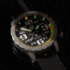 Hazard 4 HeavyWater Diver Titanium Tritium Dive Watch,Black Dial, White Graphics,Green Bezel,Nylon Strap WAT-HWD-TI-KW-GGYG