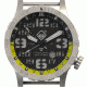 Hazard 4 HeavyWaterDiver BlackTie B Ti Bracelet Yellow GMT, Silver, HWD-TI-B-G-Y-KW-GGYG