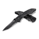 Heckler &amp; Koch 14452 Tanto Pika Knife w/ Combo Edge BK1 Blade &amp; Black Handle, Clam Package 14452SBKCP