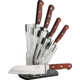 Hen &amp; Rooster 5 pc Kitchen Knife Set,3.5in paring knife, 4.75in utility knife, 7in Santoku knife, 8.125in bread knife, 7.875in chefs knife HRI015B