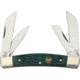 Hen &amp; Rooster Congress Green Pick Bone Folding Knife,Pen and Sheepsfoot,Green,Pick Bone Handle HR344GPB