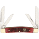 Hen &amp; Rooster Congress Red Pick Bone Folding Knife, mirror finish stainless coping, sheepsfoot, spear,, red pick bone handle, 364S-RPB