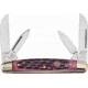 Hen &amp; Rooster Congress Red Pick Bone Folding Knife, Mirror finish stainless twin sheepsfoot and twin p, Red pick bone handle, 214-RPB