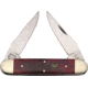 Hen &amp; Rooster Muskrat Brown Smooth Bone Folding Knife,Twin Clip,Bown,Smooth Bone Handle HR462BRB