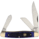 Hen &amp; Rooster Stockman Blue Pick Bone Folding Knife,Stainless Steel,Standard Edge,Clip,Spey and Sheepsfoot,Mirror Polish,Blue,Pick Bone Handle, 313-BLPB