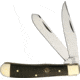 Hen &amp; Rooster Trapper Buffalo Horn Folding Knife, 4.13 Mirror SS Clip/ Spey Blades, Buffalo Horn Handle, Nickel Silver Bolster, Inlay Shield, 312-CBH