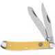 Hen &amp; Rooster Trapper Yellow Folding Knife,Clip and Spey,3.875 in,Yellow,Composition Handle with Inlay HR412Y