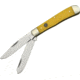 Hen &amp; Rooster Trapper Yellow Folding Knife,Clip and Spey, 4.125 in,Yellow,Composition Handle with Inlay HR312Y