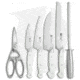 HENCKELS ZWILLING Pro Le Blanc 7-Piece Block Kitchen Knife Set, Stainless Steel, Polymer Handle, Steel, One Size, BHQ-136326