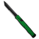 Heretic Knives Cleric II Automatic Folding Knife, 4.25in, CPM MagnaCut, Tanto Blade, Aluminum, Steel, Black/Green Handle, Serrated, Black/Green/Black, 10.00 inch, BHQ-198372